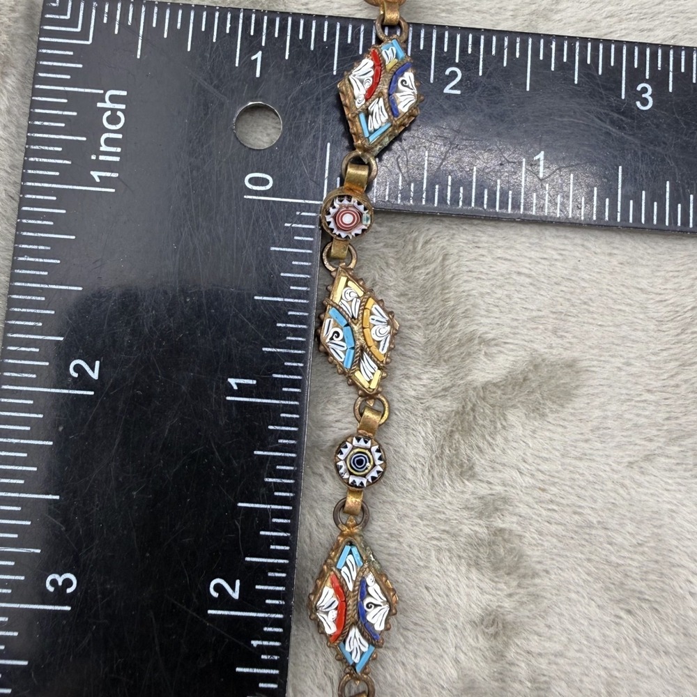 Vintage Mini Mosaic Bracelet Gold Tone 7.5"‎ - Picture 5 of 6
